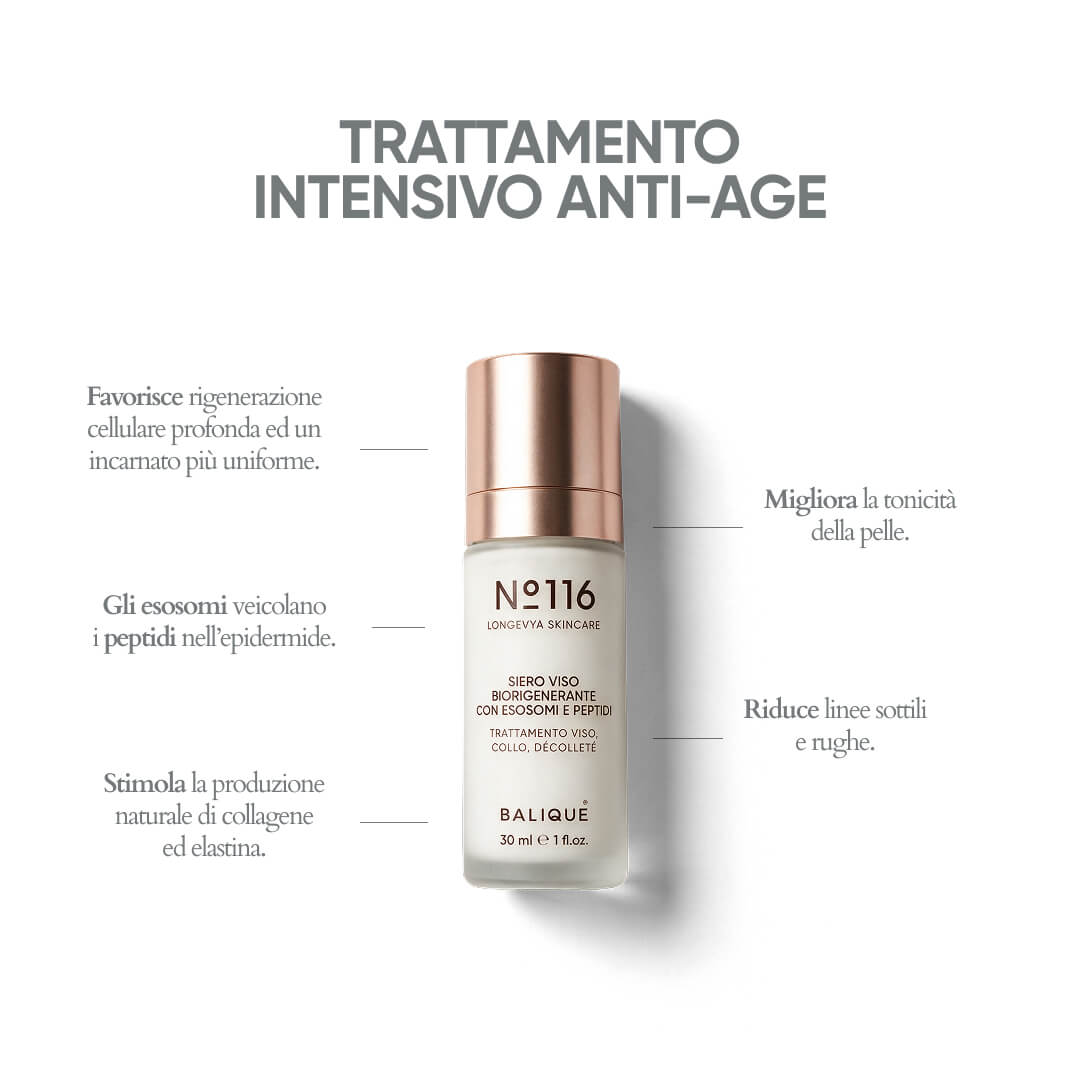 N°116 - SIERO VISO BIORIGENERANTE CON ESOSOMI E PEPTIDI