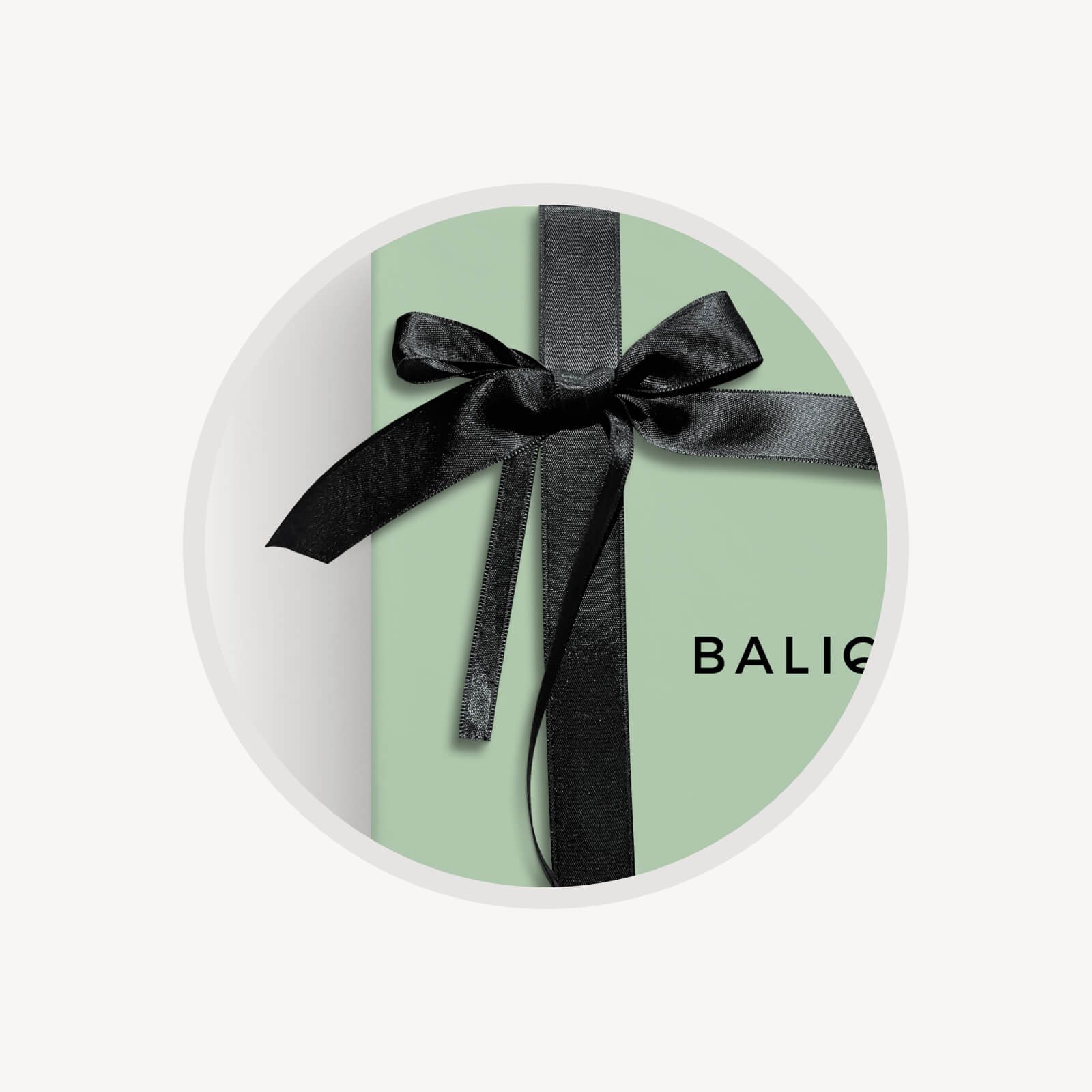 Large green or light blue box ribbon in black stretch satin with bow