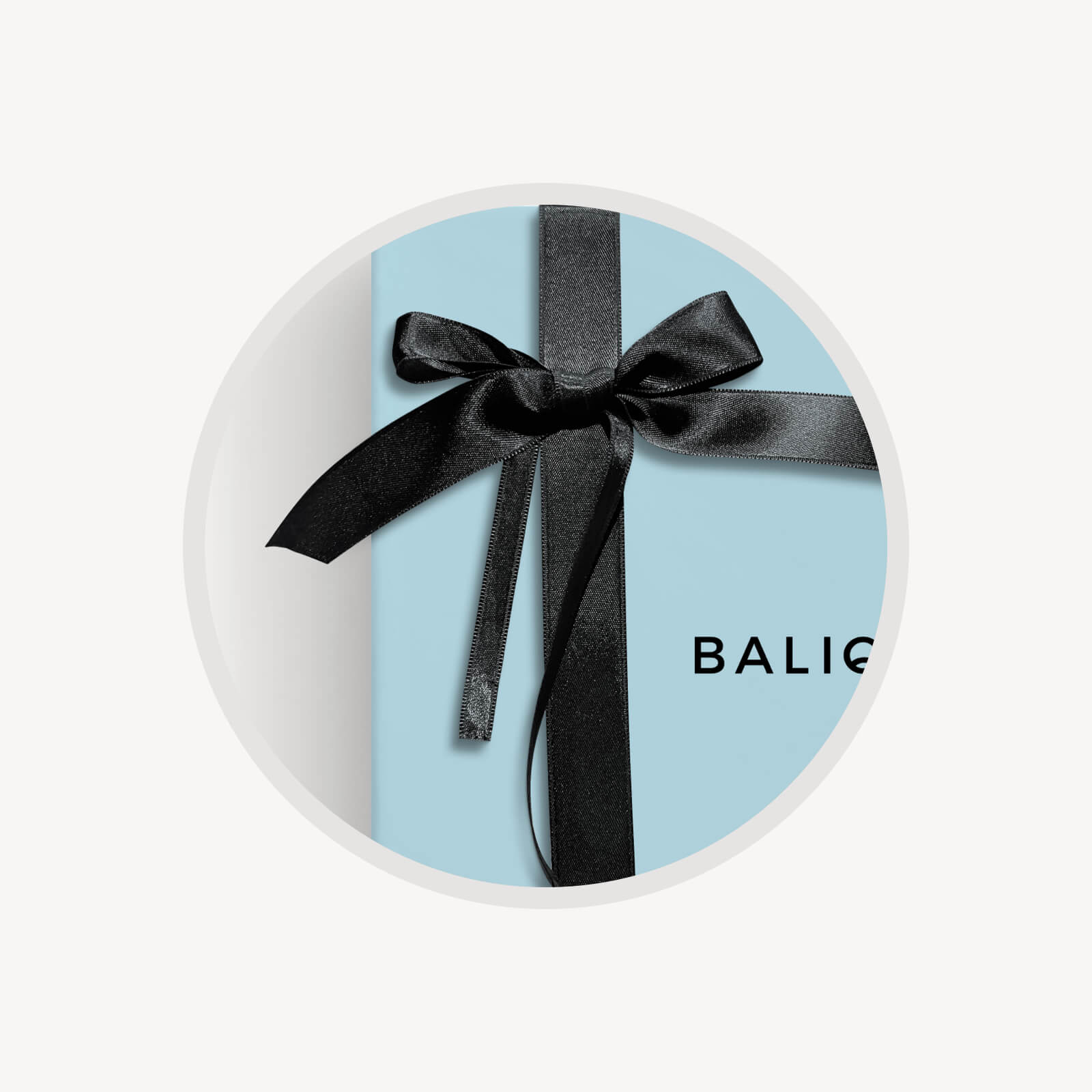 Large green or light blue box ribbon in black stretch satin with bow