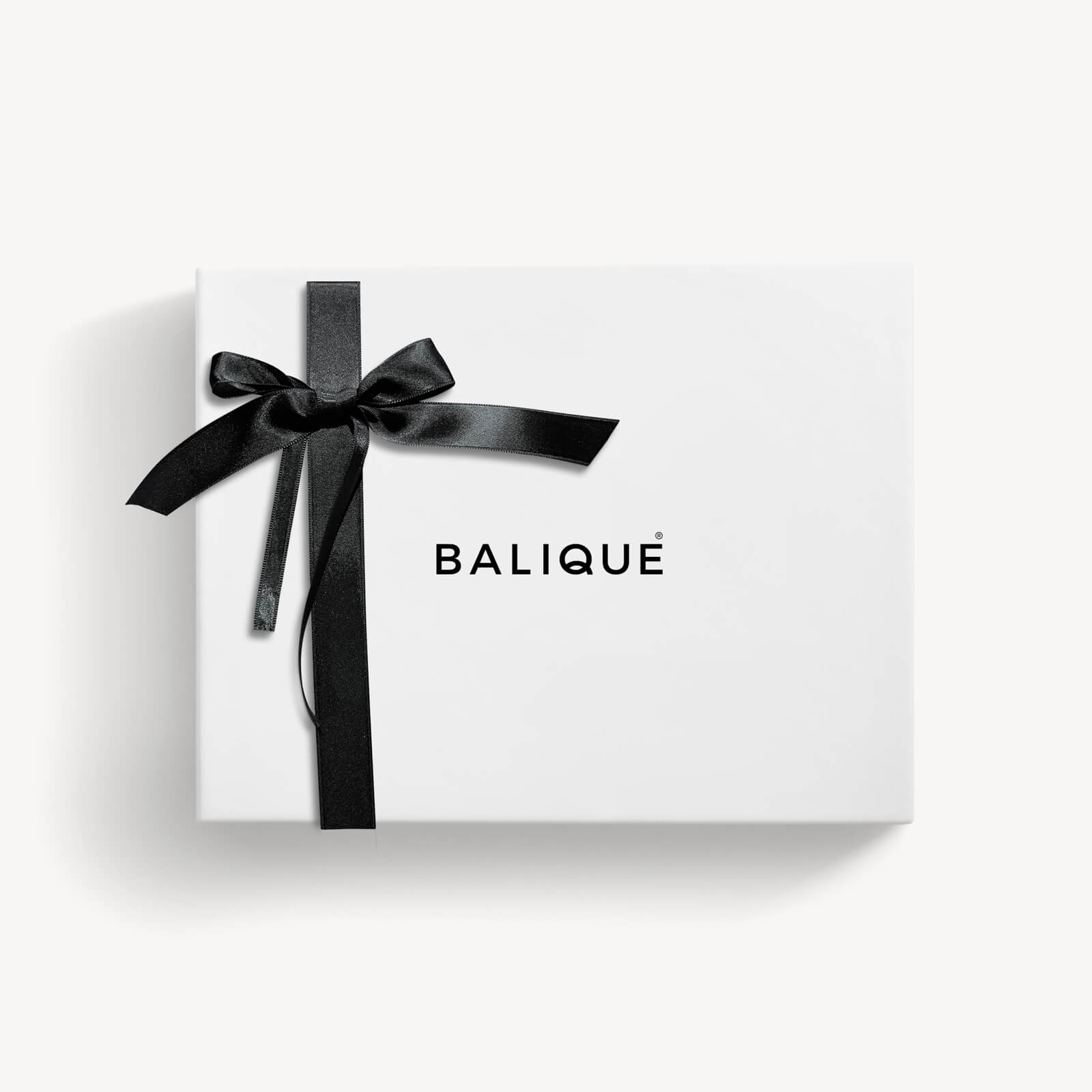 Face Line Box ribbon in black stretch satin with bow