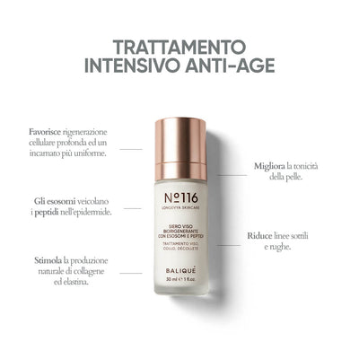 N°116 - SIERO VISO BIORIGENERANTE CON ESOSOMI E PEPTIDI